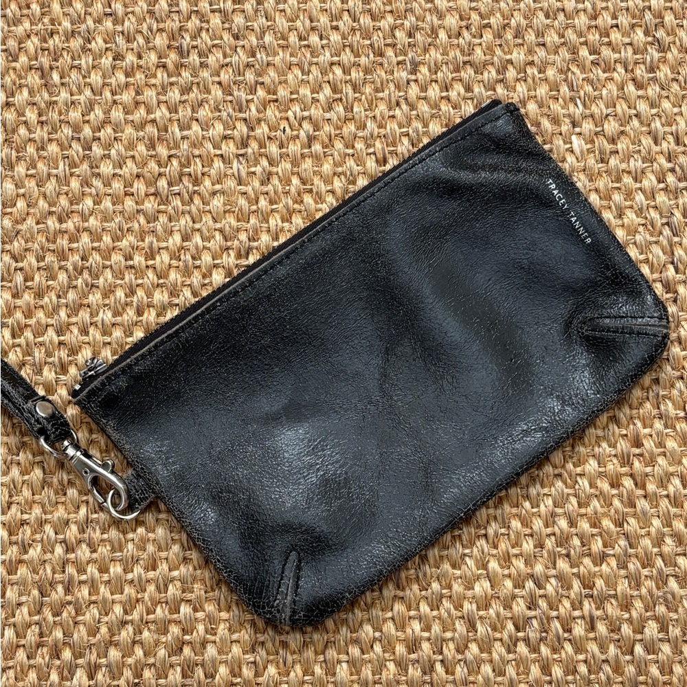 MOVING SALE - Tracey Tanner distressed leather wristlet pouch 7.5 inch 4.5 inch